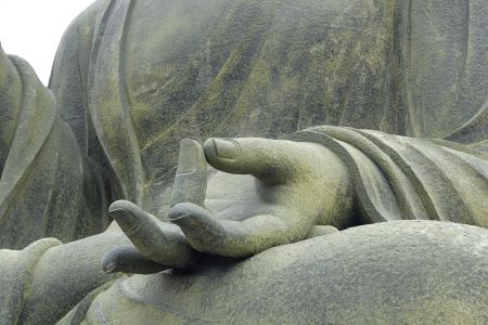 hand rock monument statue buddhism religion